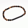 Natuursteen Kralen Armband Unisex - Tijgeroog en Emmatiet Kraalen