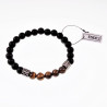 Natuursteen Kralen Armband Unisex -  Onyx - Tijgeroog - RVS Kraalen