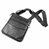 Zwart Schoudertas - Echt Leer - Leren Crossbody Tas Unisex - Volwassenen Tas - Platte Tas Dames - Heren