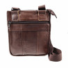 Donkerbruin Schoudertas - Echt Leer - Leren Crossbody Tas Unisex - Volwassenen Tas - Platte Tas Dames - Heren