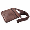 Donkerbruin Schoudertas - Echt Leer - Leren Crossbody Tas Unisex - Volwassenen Tas - Platte Tas Dames - Heren