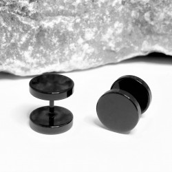 Studs-Oorbellen Unisex - Roestvrij Staal Zwart PVD-Coating - Oorknoppen