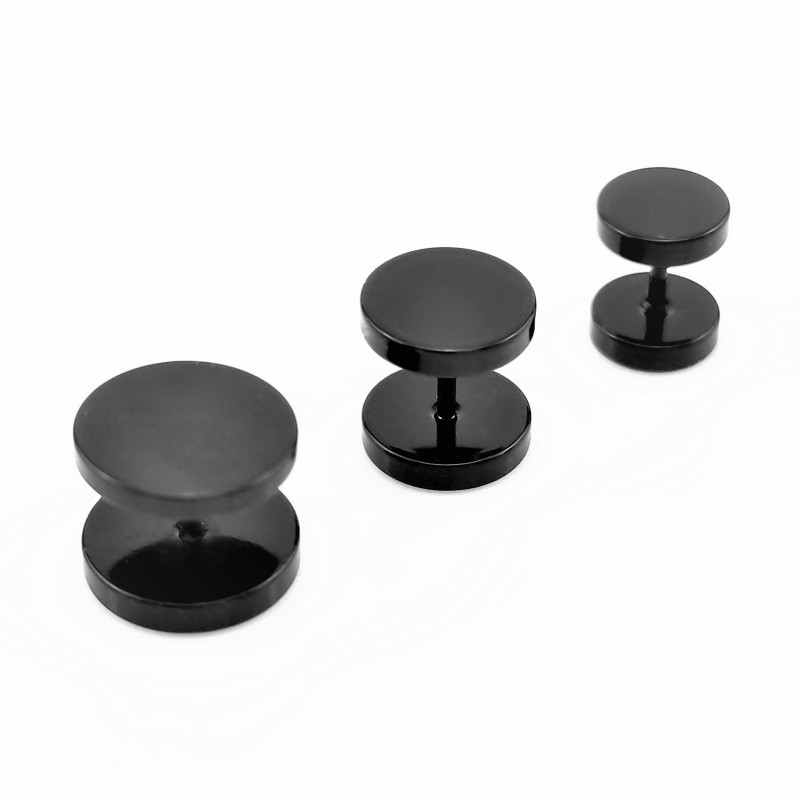 JeryWe 16 paar roestvrij staal oorknopjes voor mannen vrouwen nep gauge schroef studs oorbellen set halter oordopjes faux meters oor tunnel oorbellen 8 mm