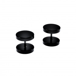 Ø 10mm Studs-Oorbellen Unisex Staal Zwart PVD-Coating Oorknoppen