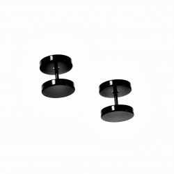 Ø 10mm Studs-Oorbellen Unisex Staal Zwart PVD-Coating Oorknoppen