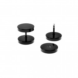 Ø 10mm Studs-Oorbellen Unisex Staal Zwart PVD-Coating Oorknoppen