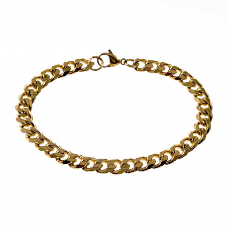 22 cm x 8 mm Armband Heren - Cubaanse-Stijl - Verguld Roestvrij Stalen