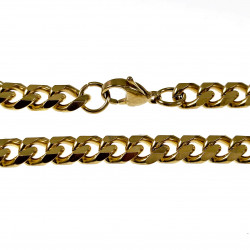 22 cm x 8 mm Armband Heren - Cubaanse-Stijl - Verguld Roestvrij Stalen