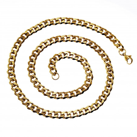 60cm x 8mm Ketting Heren - Cubaanse-Stijl - Verguld Roestvrij Stalen