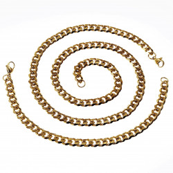 60cm x 8mm Ketting Heren - Cubaanse-Stijl - Verguld Roestvrij Stalen