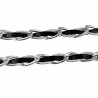 Halsketting Dames Levensboom Ketting Stalen Zwarte Leer Schakelketting