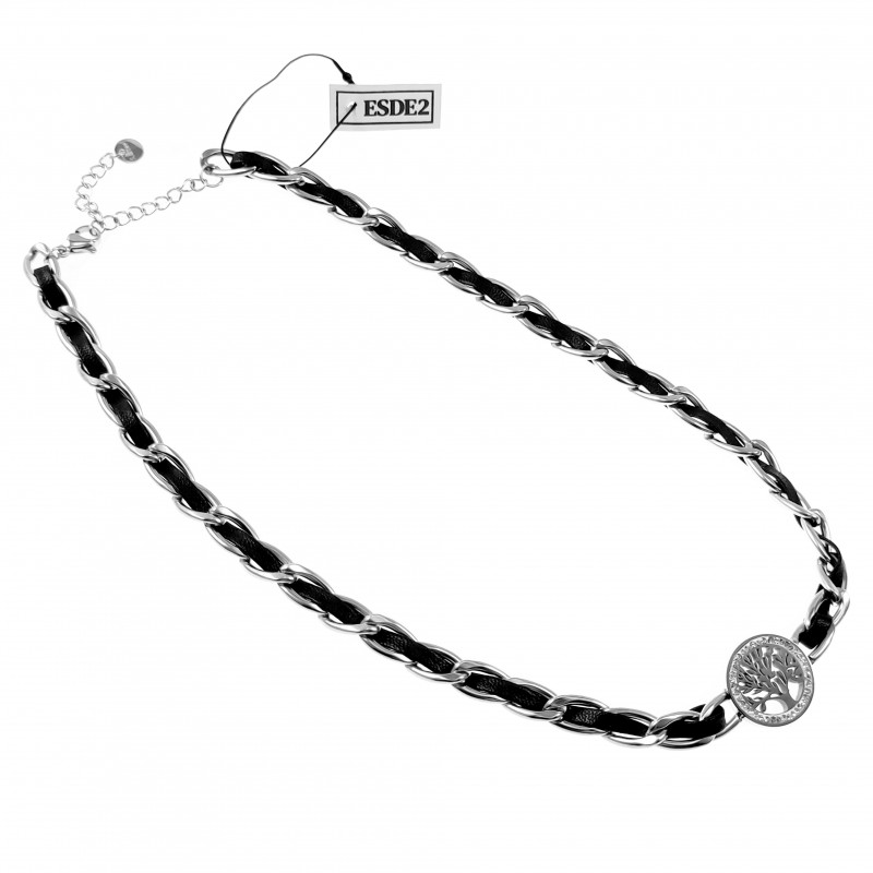 FYSL Koord met halsketting, 120 stuks, leren koord, ketting
