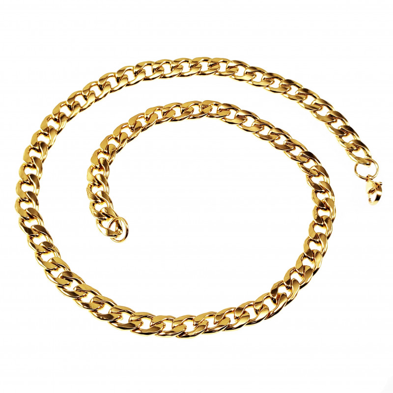 56cm x 9mm Cubaanse Ketting Heren Geel Verguld Stalen Schakelketting 56cm x 9mm Cubaanse Ketting Heren Geel Verguld Stalen Schakelketting