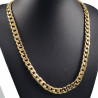 56cm x 9mm Cubaanse Ketting Heren Geel Verguld Stalen Schakelketting