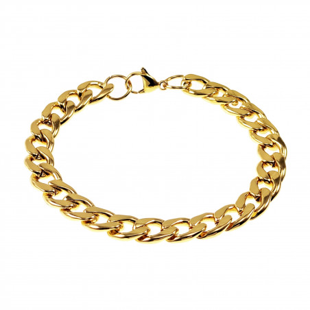 56cm x 9mm Cubaanse Armband Heren Geel Verguld Stalen Schakelarmband
