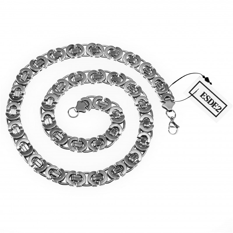 Schakelketting bicolor 14-karaat valkenoog glanzend 3.7 mm breedte - Lengte 50 cm