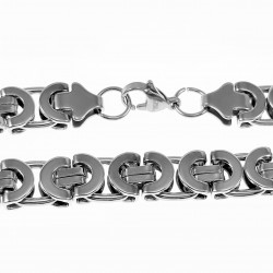 11mm Platte Koningsarmband Heren - Stalen Zilverkleur - Schakelarmband