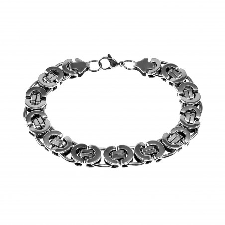 11mm Platte Koningsarmband Heren - Stalen Zilver Kleur - Schakelarmband