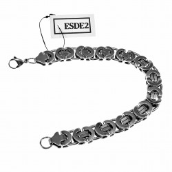 11mm Platte Koningsarmband Heren - Stalen Zilverkleur - Schakelarmband