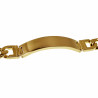 22cm - 11 mm ID-Armband Heren - RVS Goudkleur - Figaro Schakelarmband met Plaat
