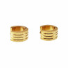 ∅13mm x 7mm - Brede Oorringen - Zand-Design - Verguld RVS - Oorbellen Dames - Heren