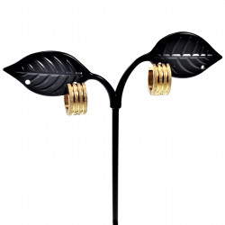 ∅13mm x 7mm - Brede Oorringen - Zand-Design - Verguld RVS - Oorbellen Dames - Heren