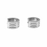 Ø13mm x 7mm - Brede Oorringen - Zand-Design - RVS Zilverkleur - Oorbellen Dames - Heren