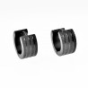 ∅13mm x 7mm - Brede Oorringen - Zand-Design - RVS Zwart PVD Coating - Oorbellen Dames - Heren
