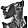 ∅13mm x 7mm - Brede Oorringen - Zand-Design - RVS Zwart PVD Coating - Oorbellen Dames - Heren