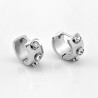 ∅13mm Oorbellen met 3-Zirkonia's - Zilverkleurige Stalen - Dames Oorringen