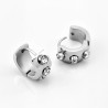 ∅13mm Oorbellen met 3-Zirkonia's - Zilverkleurige Stalen - Dames Oorringen
