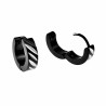 ∅13mm Oorringen Dames Heren RVS Zwarte PVD Coating Oorbellen met Sneden