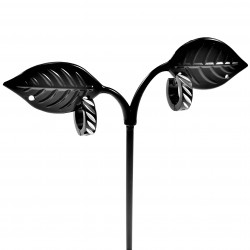 ∅13mm Oorringen Dames Heren RVS Zwarte PVD Coating Oorbellen met Sneden