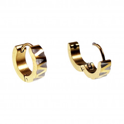 ∅13mm Oorringen Dames Heren Verguld RVS Gouden oorbellen met Sneden