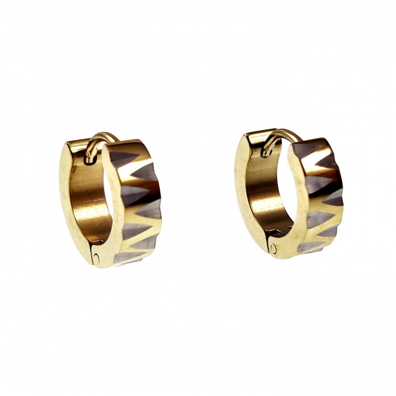 ∅13mm Oorringen Dames Heren Verguld RVS Gouden oorbellen met Sneden ∅13mm Oorringen Dames Heren Verguld RVS Gouden oorbellen met Sneden