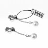 Lange Oorclips met Ketting en Parel Dames Ster Ontwerp Zilver Kleur