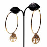 60mm Levensboom Oorringen Dames Stalen Goud Kleur Bescherming Orbellen