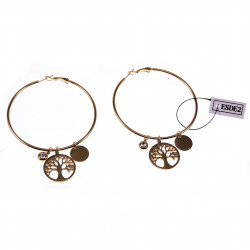 60mm Levensboom Oorringen Dames Stalen Goud Kleur Bescherming Orbellen