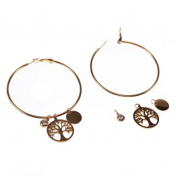 60mm Levensboom Oorringen Dames Stalen Goud Kleur Bescherming Orbellen