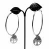 60mm Levensboom Oorringen Dames Stalen Zilver Kleur Bescherming Orbellen