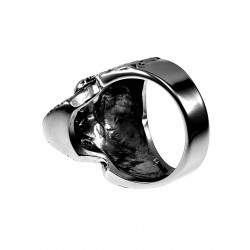 Schedel Ring Heren - Gesneden Design - Stalen Zilver Kleur - Stoer Biker Ring