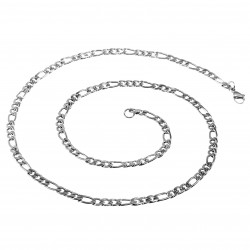 4mm Figaro Ketting Dames - Heren - Stalen Zilverkleur - Schakelketting