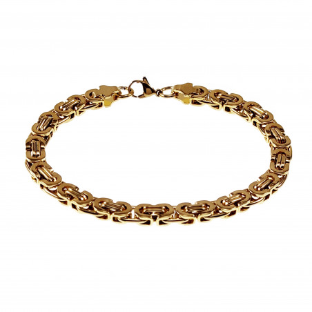 6,5mm Platte Koningsarmband Heren - Goud kleur Stalen Schakelarmband