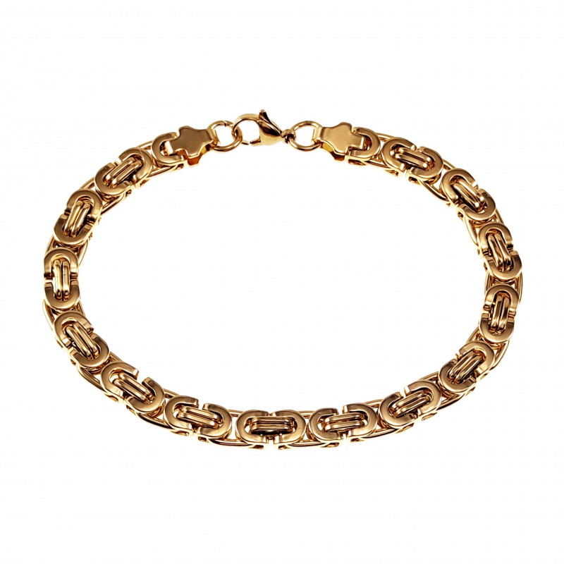 6,5mm Platte Koningsarmband Heren - Goudkleur Stalen Schakelarmband