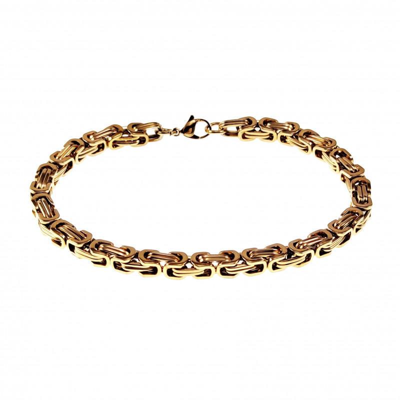 23cm 6mm Vierkant Koningsarmband Heren Verguld Staal Schakelarmband 23cm 6mm Vierkant Koningsarmband Heren Verguld Staal Schakelarmband