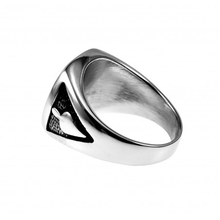 Zegelring Heren - Vrijmetselaars Symbool - Stalen Zilver Kleur