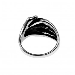 Ring Heren - Hand Skelet Design - Roestvrij Stalen Zilverkleur