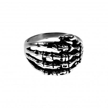 Ring Heren - Hand Skelet Design - Roestvrij Stalen Zilver Kleur