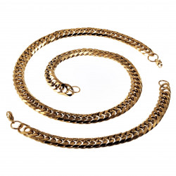 60cm x 12mm Cubaanse Ketting Unisex - Stalen Goudkleur -Schakelketting - Halsketting