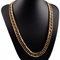 60cm x 12mm Cubaanse Ketting Unisex - Stalen Goudkleur -Schakelketting - Halsketting